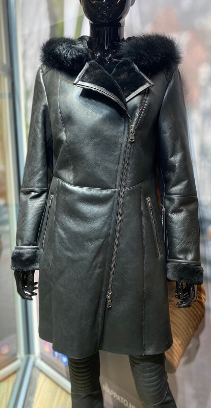 Lammy coats dames Zwart Nappato Leather