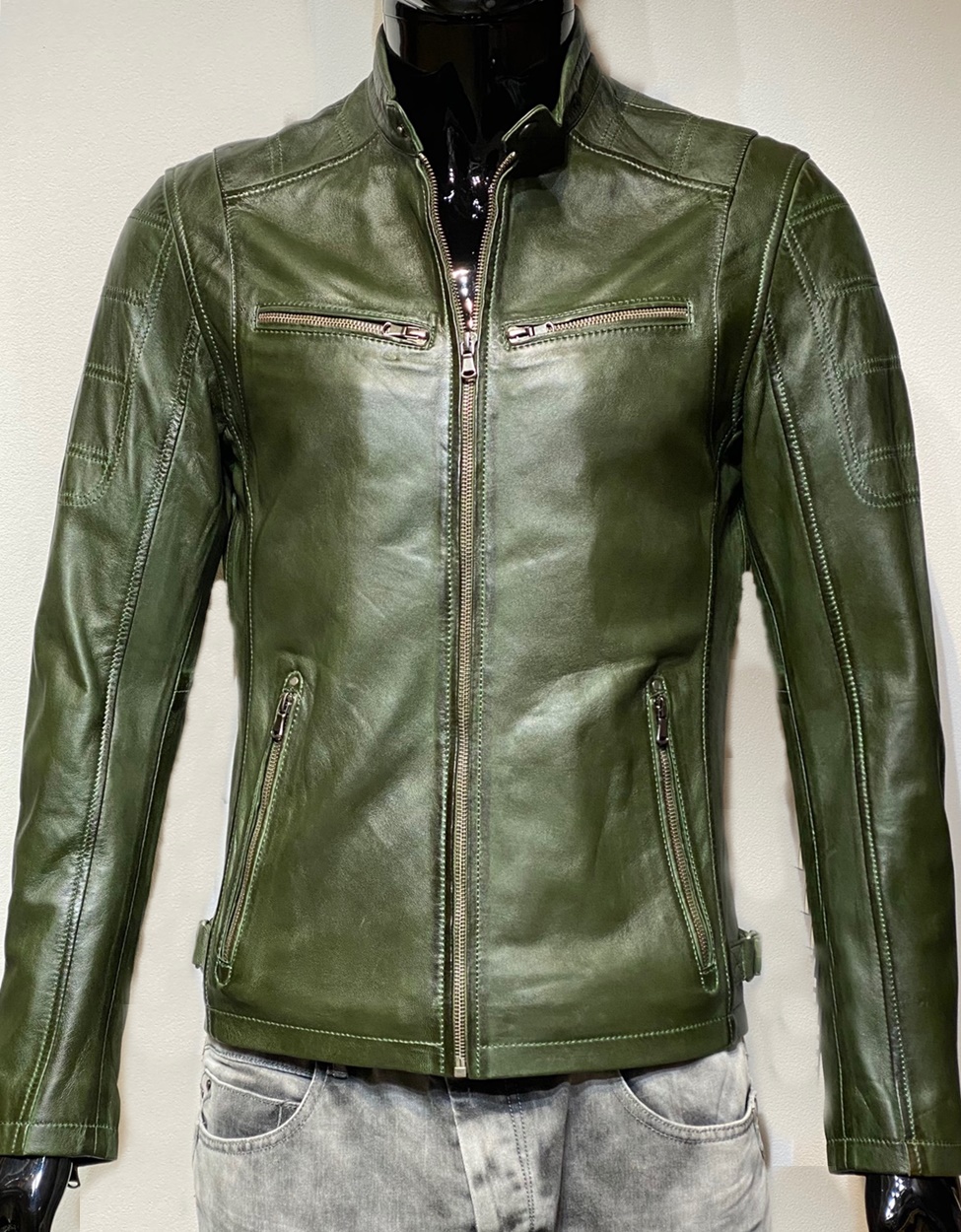 Neerwaarts Beleefd Dictatuur Leren jas groen 9903 heren - Nappato Leather Nijmegen