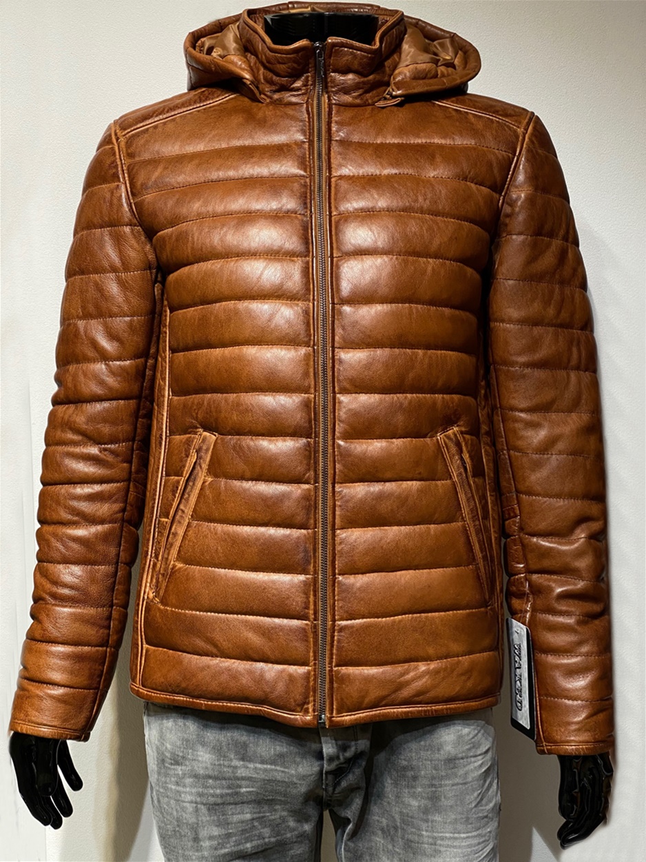 Basicmen bruin leren winterjas - Nappato Leather