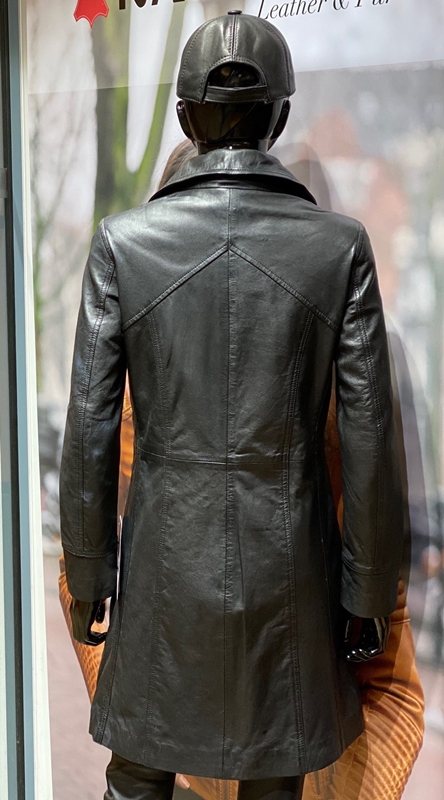 Vriend herinneringen knelpunt Lady coat zwart leren lange jas dames - Nappato Leather