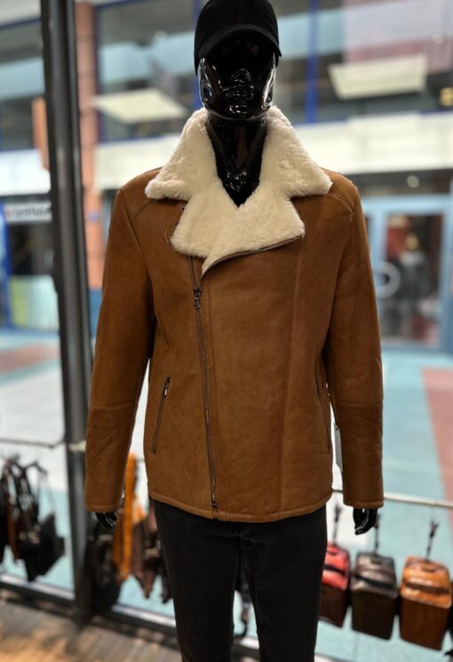 Lammy coat perfecto men cognac