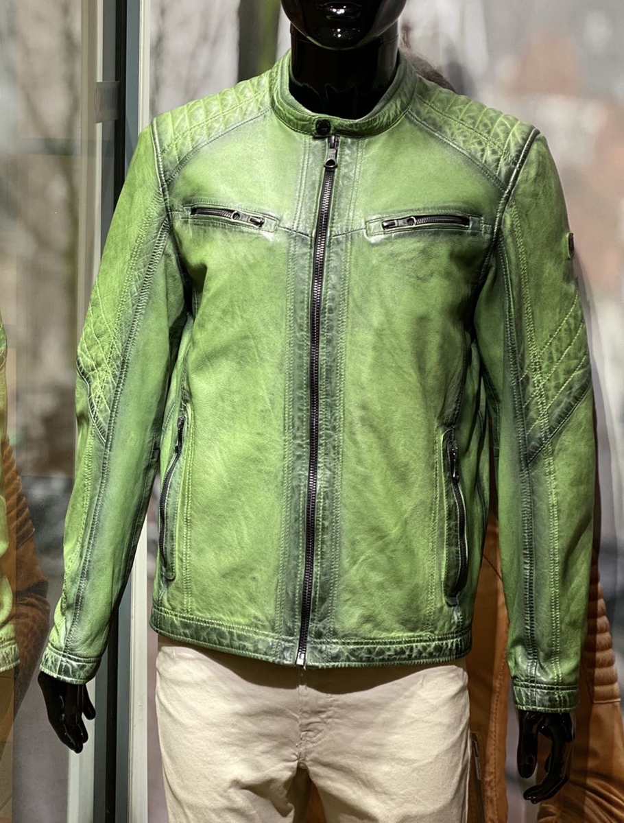 bad Overdreven werkzaamheid Leren jas heren groen Limestone-JH - Nappato Leather